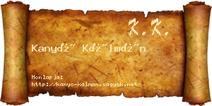 Kanyó Kálmán névjegykártya