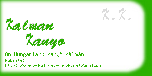 kalman kanyo business card