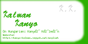 kalman kanyo business card